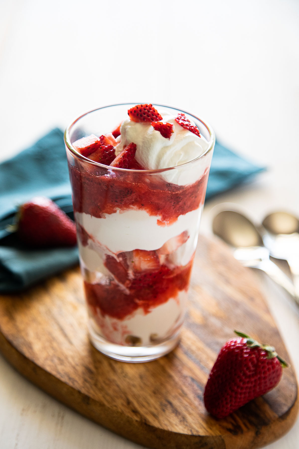 Strawberry Ice Cream Sundae in Pint Glass