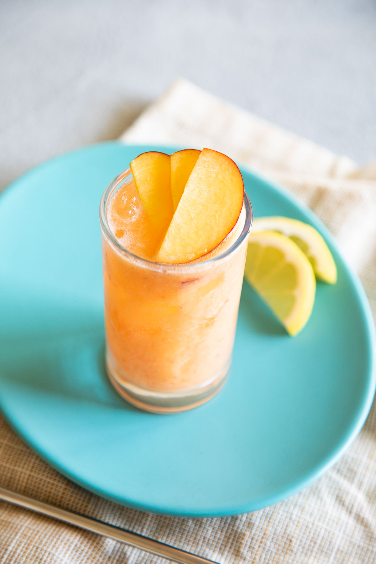 Fresh Peach Lemonade - Top Down View