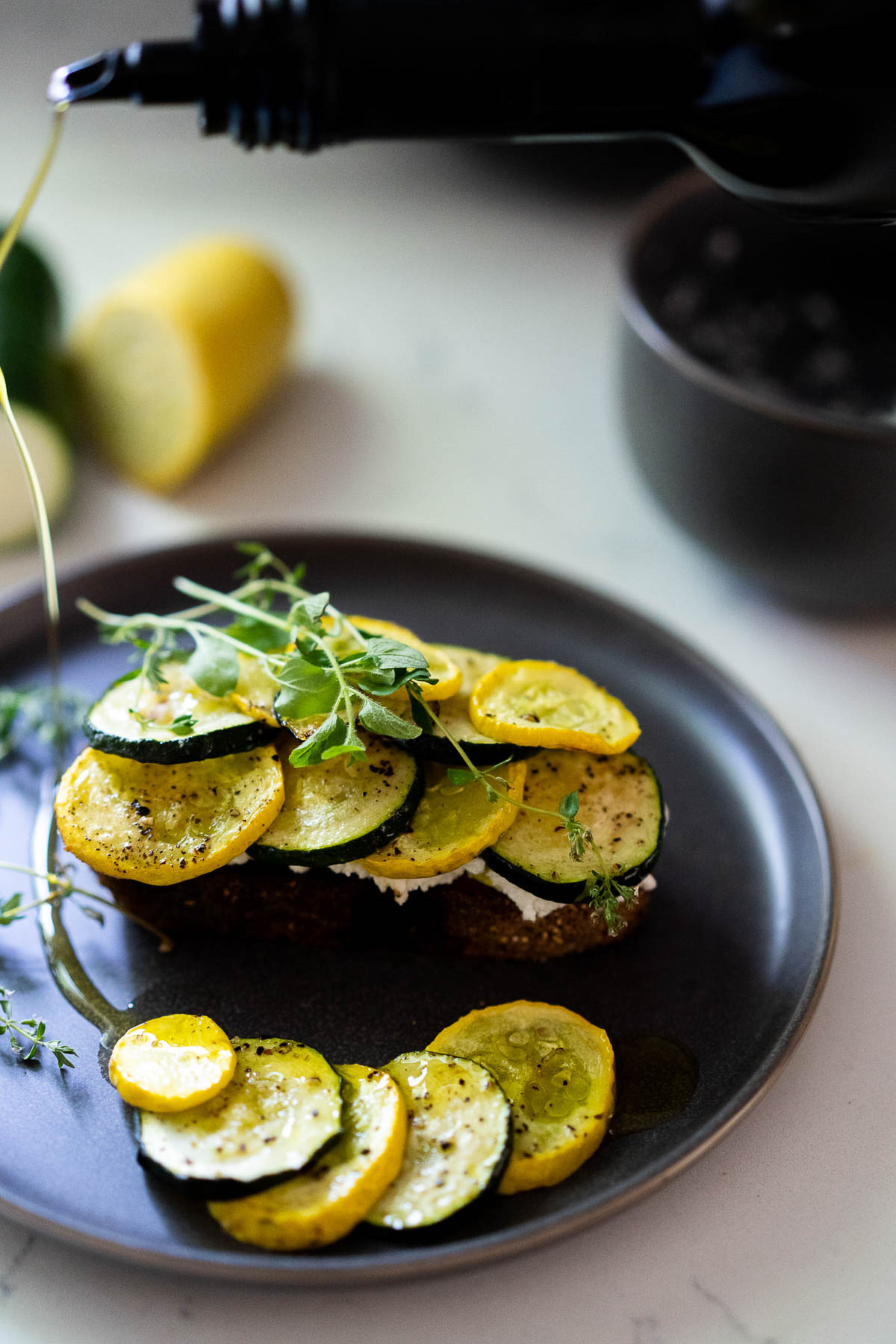 Ricotta Toast w. Zucchini Squash