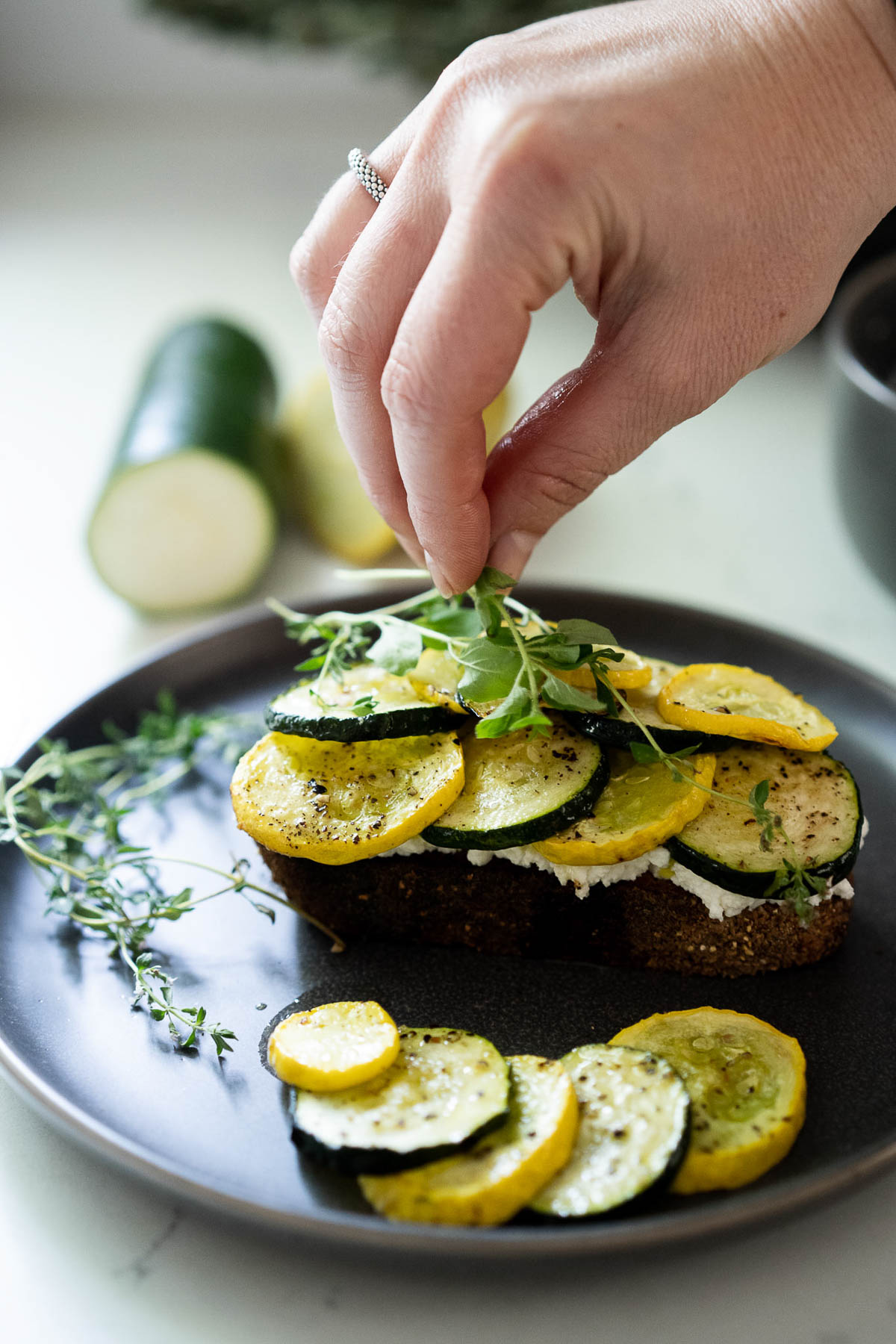 Ricotta Toast w. Zucchini Squash