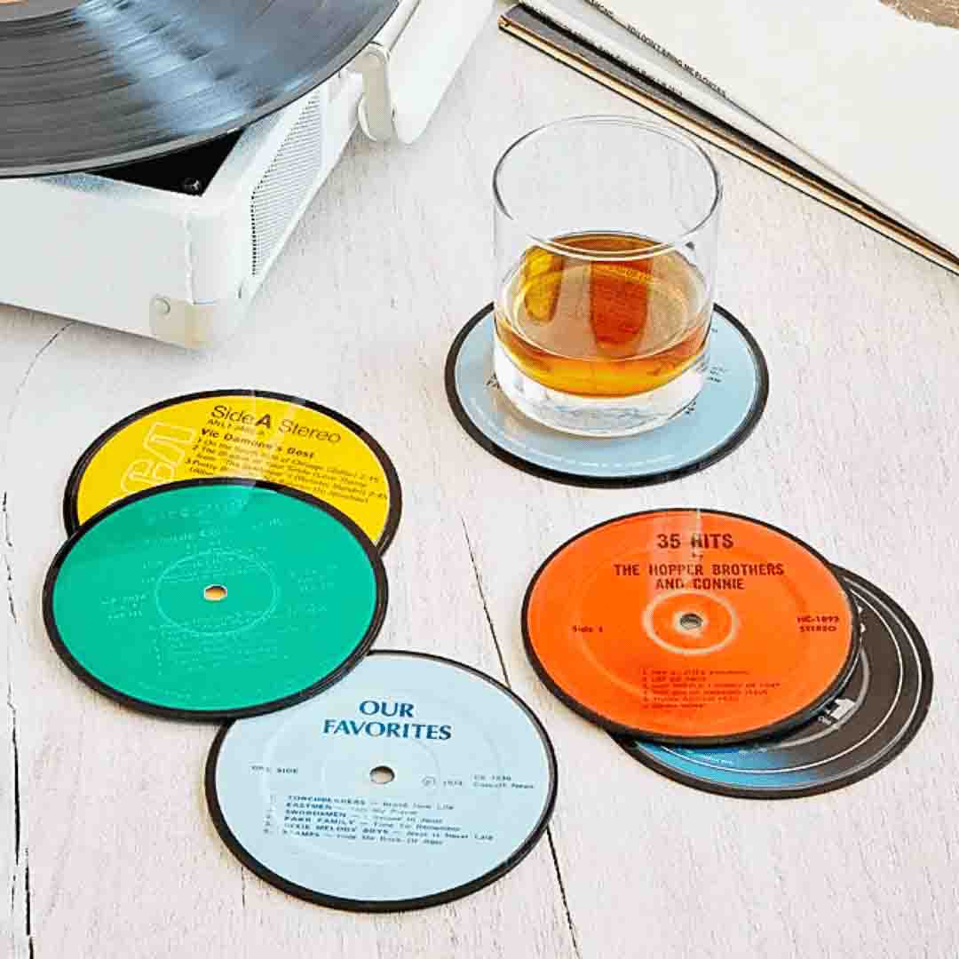 Upcycled Record Coasters