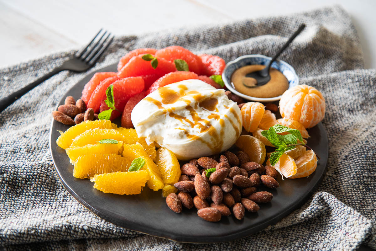 Winter Burrata Appetizer with Fruit