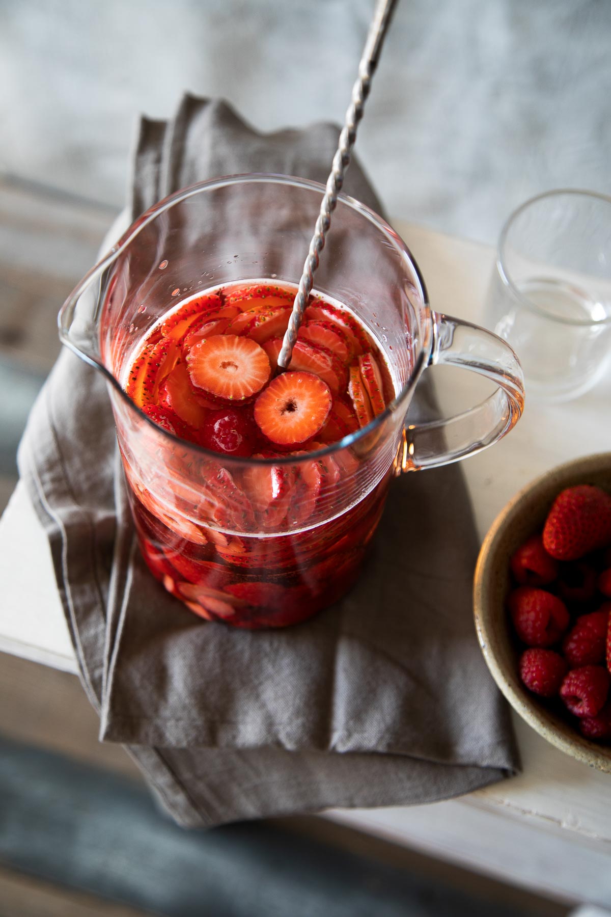 Spring Strawberry Sangria in Pitcher