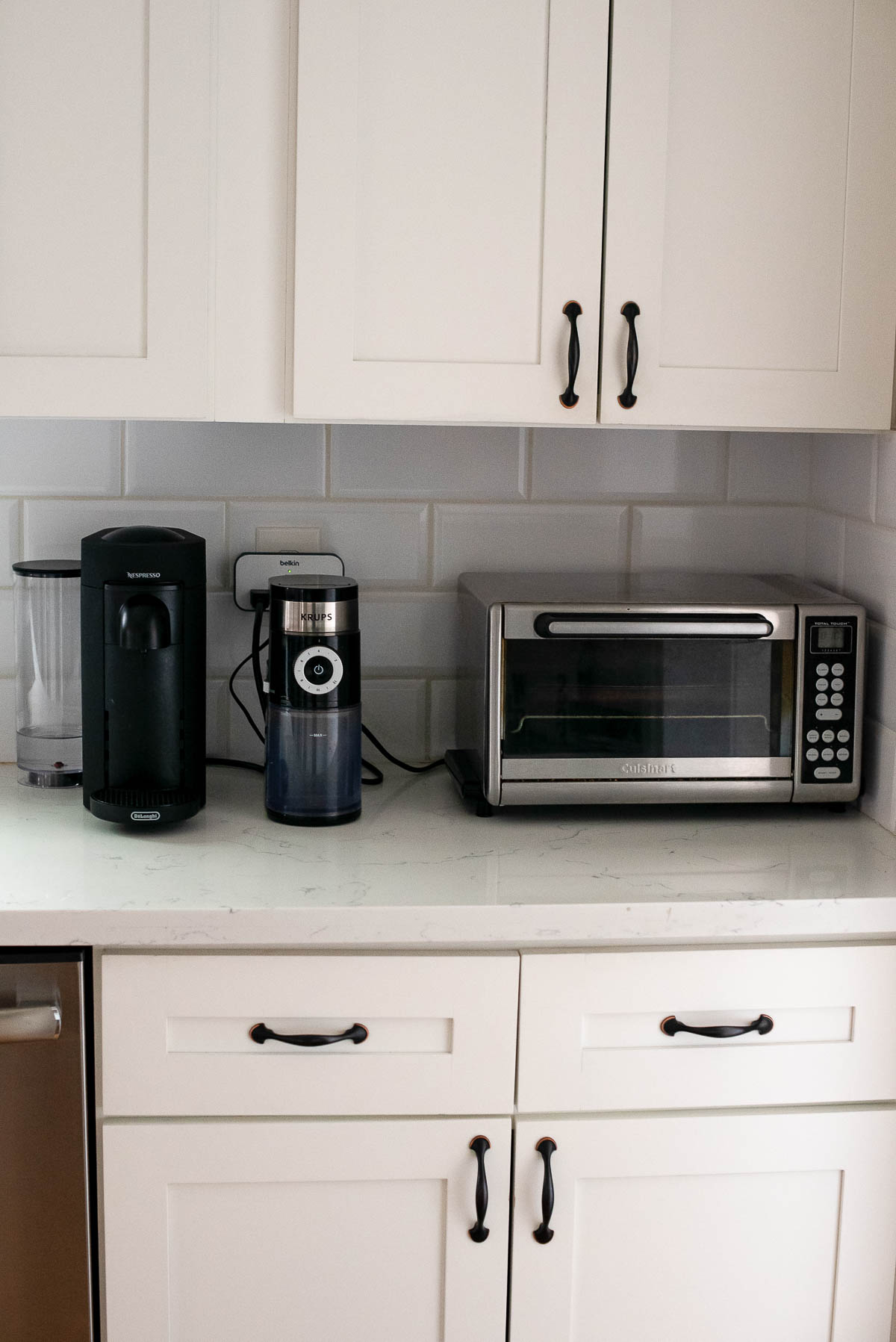 Kitchen Appliance Organization - Toaster Oven, Coffee Bean Grinder, & Nespresso
