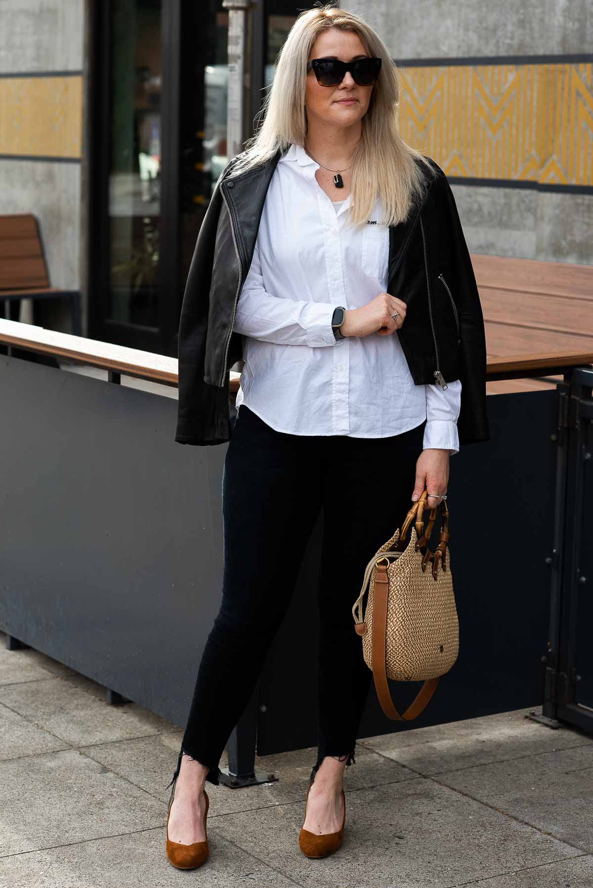Cuyana linen moto discount jacket