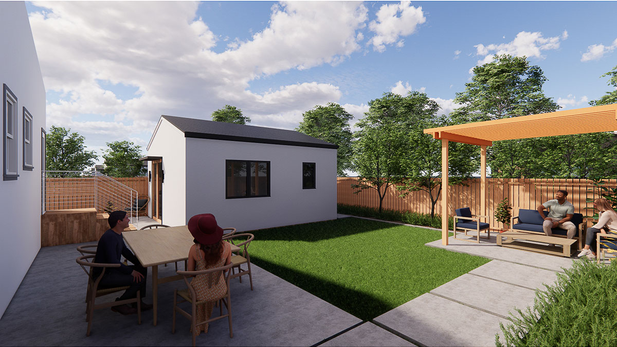 Backyard ADU plans and renderings