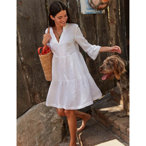 Sophia Linen Short Dress