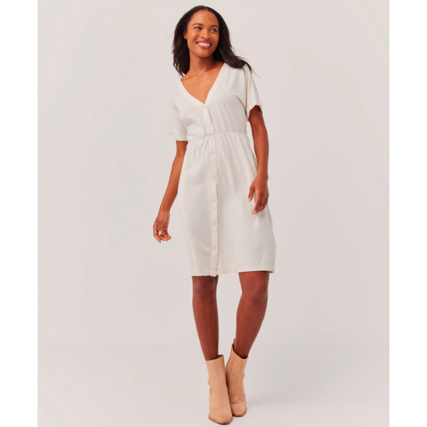 Pact The Portside Button-Front Dress