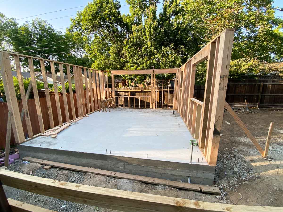 Cement Slab & Walls - backyard ADU