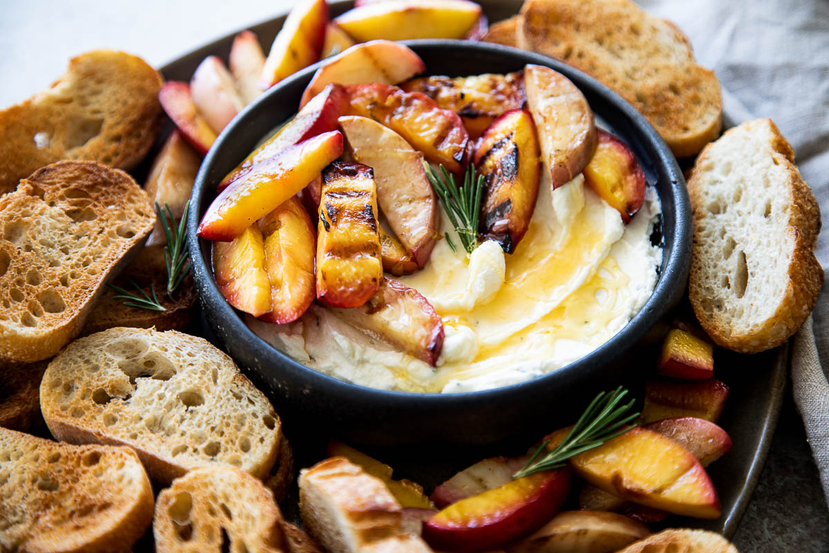 Grilled Peach Goat Cheese Appetizer