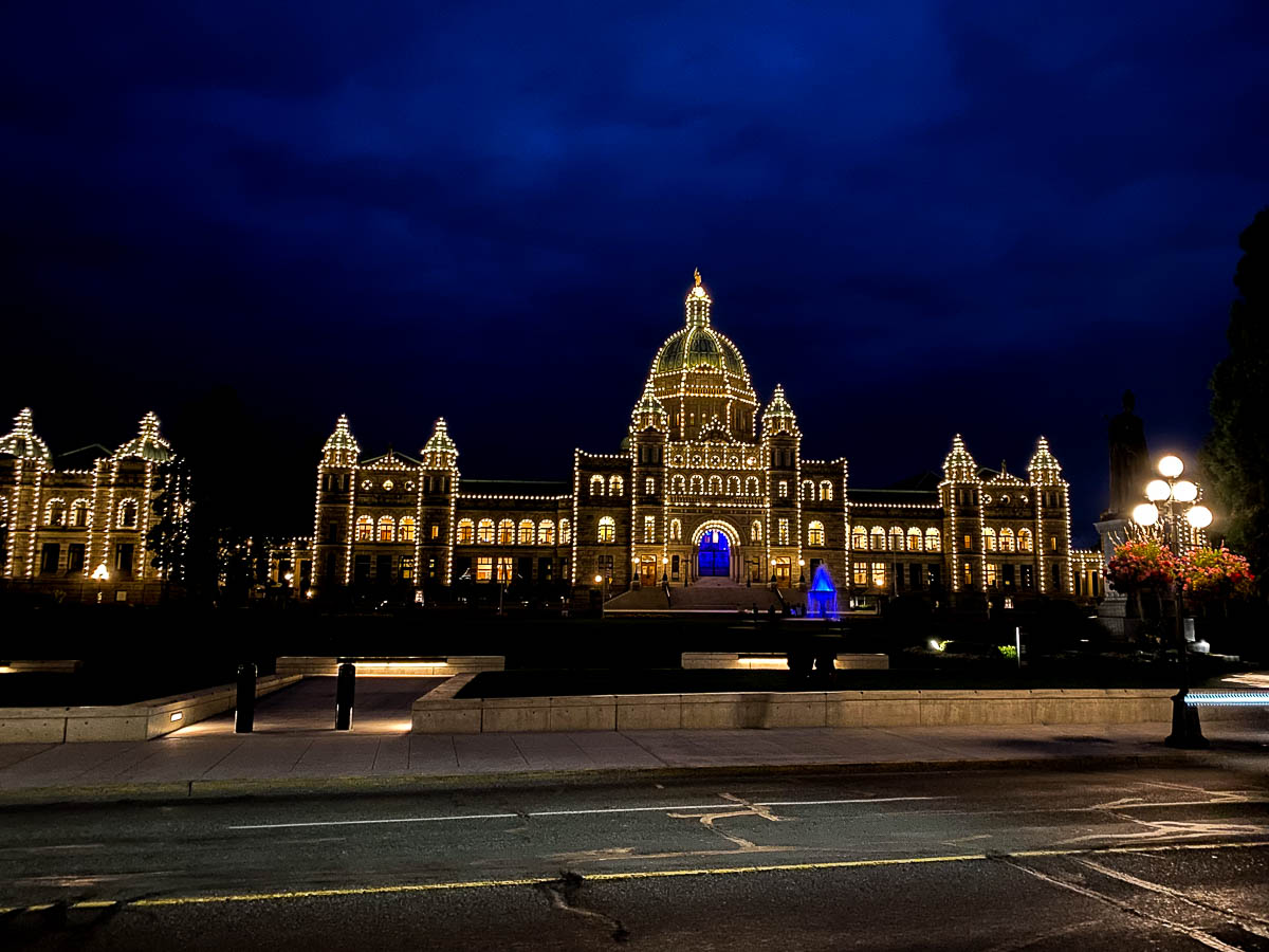 Victoria Parliament Building at Night