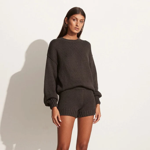 Faithful the Brand Ganika Knit Sweater Dark Chocolate