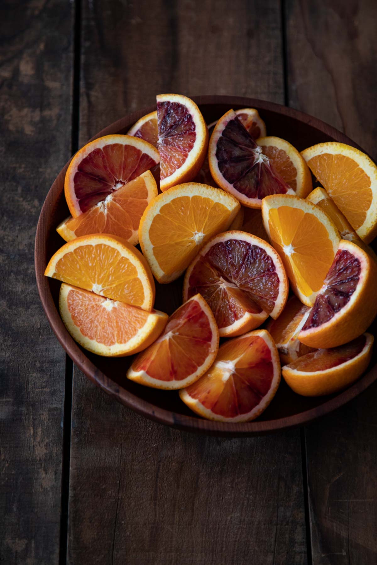 Cut up oranges in bowl - easy winter appetizers