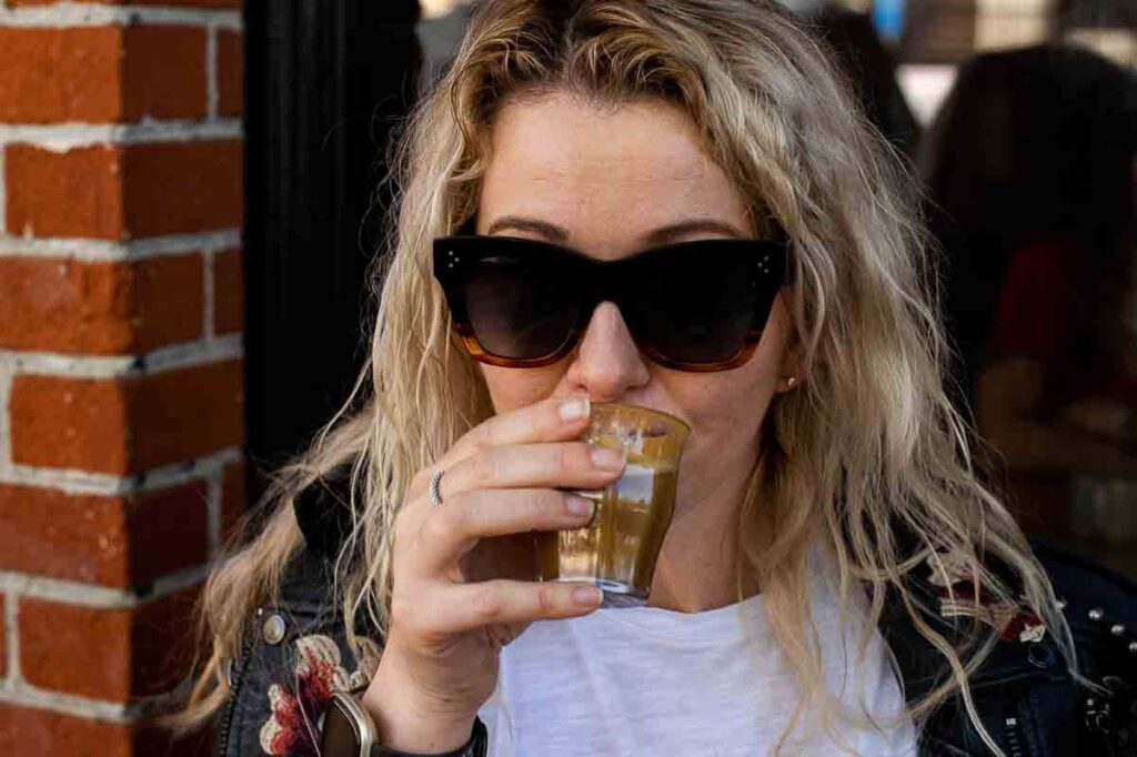 Sipping on cortado - Mast Coffee