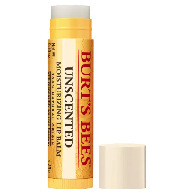 Burt's Bees Natural Chapstick Alternative - Unscented - Best Natural Lip Balms