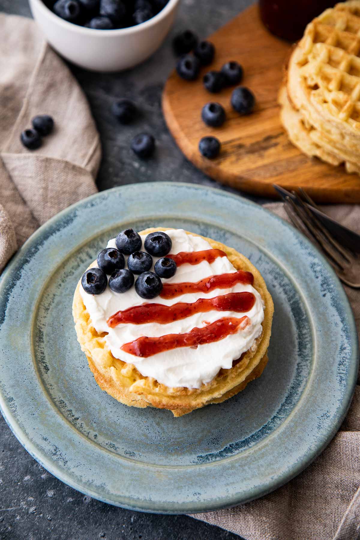 Healthy Patriotic Waffles - Red, White, and Blue Breakfast-2