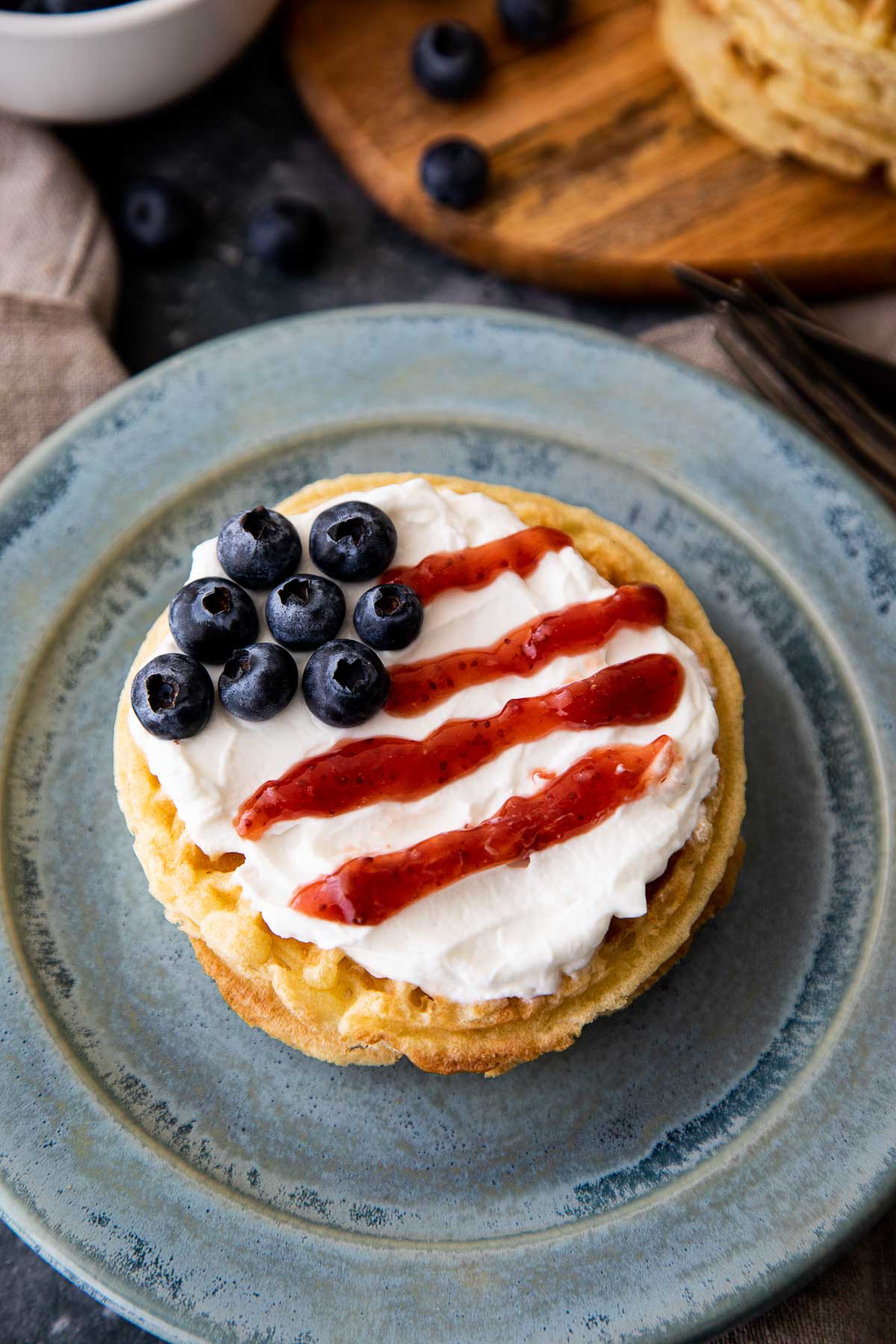 Healthy Patriotic Waffles - Red, White, and Blue Breakfast