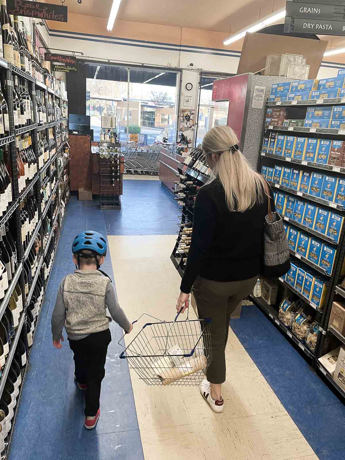 Mom Grocery Shopping with Kid - Toddlers and Food Waste