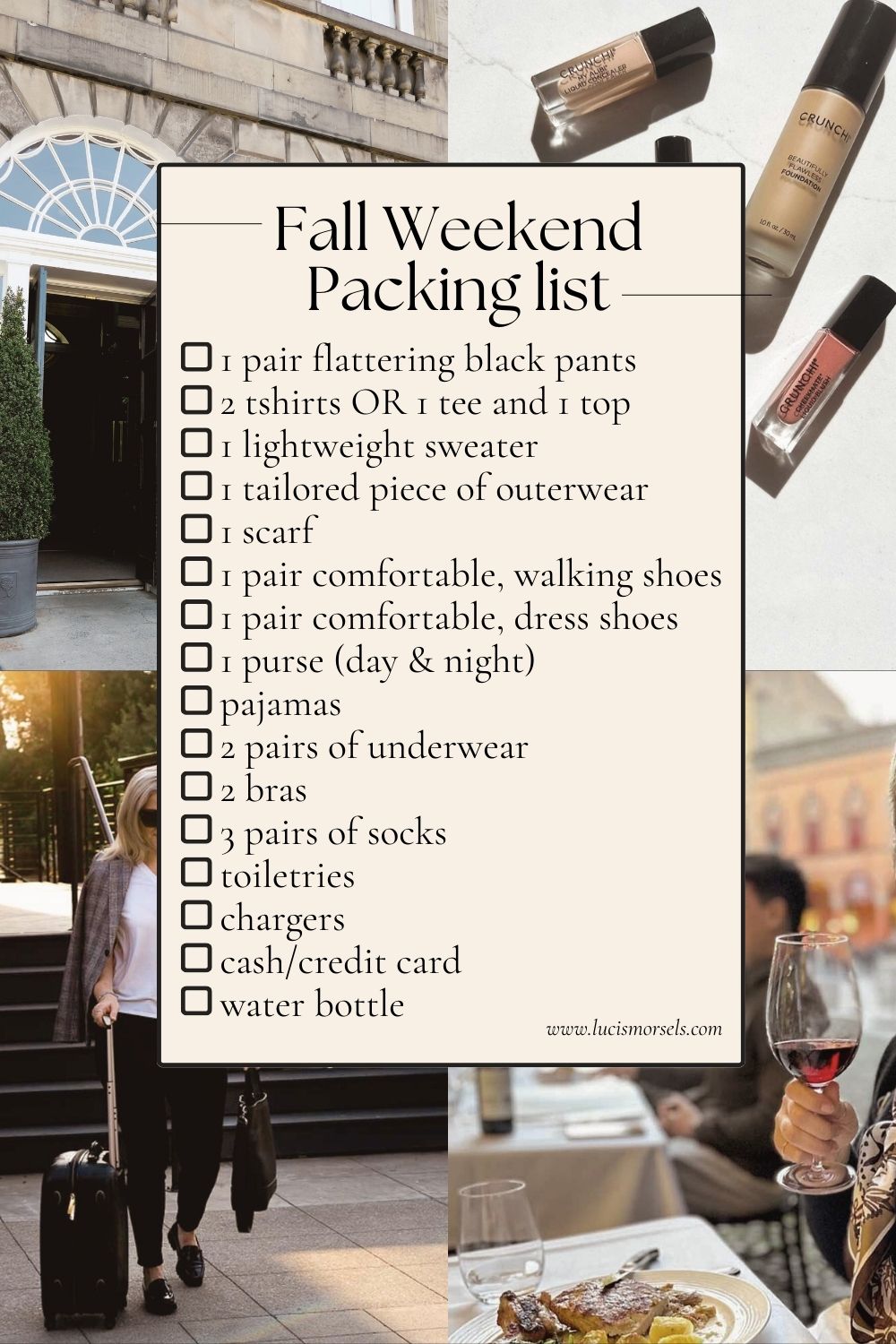 Fall Weekend Packing List Printable