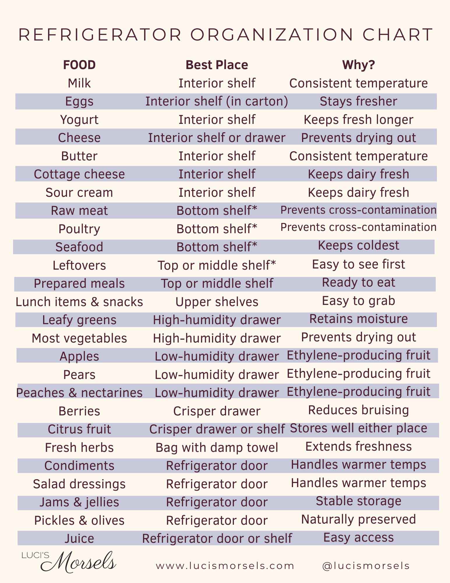 Refrigerator Organization Chart - pin