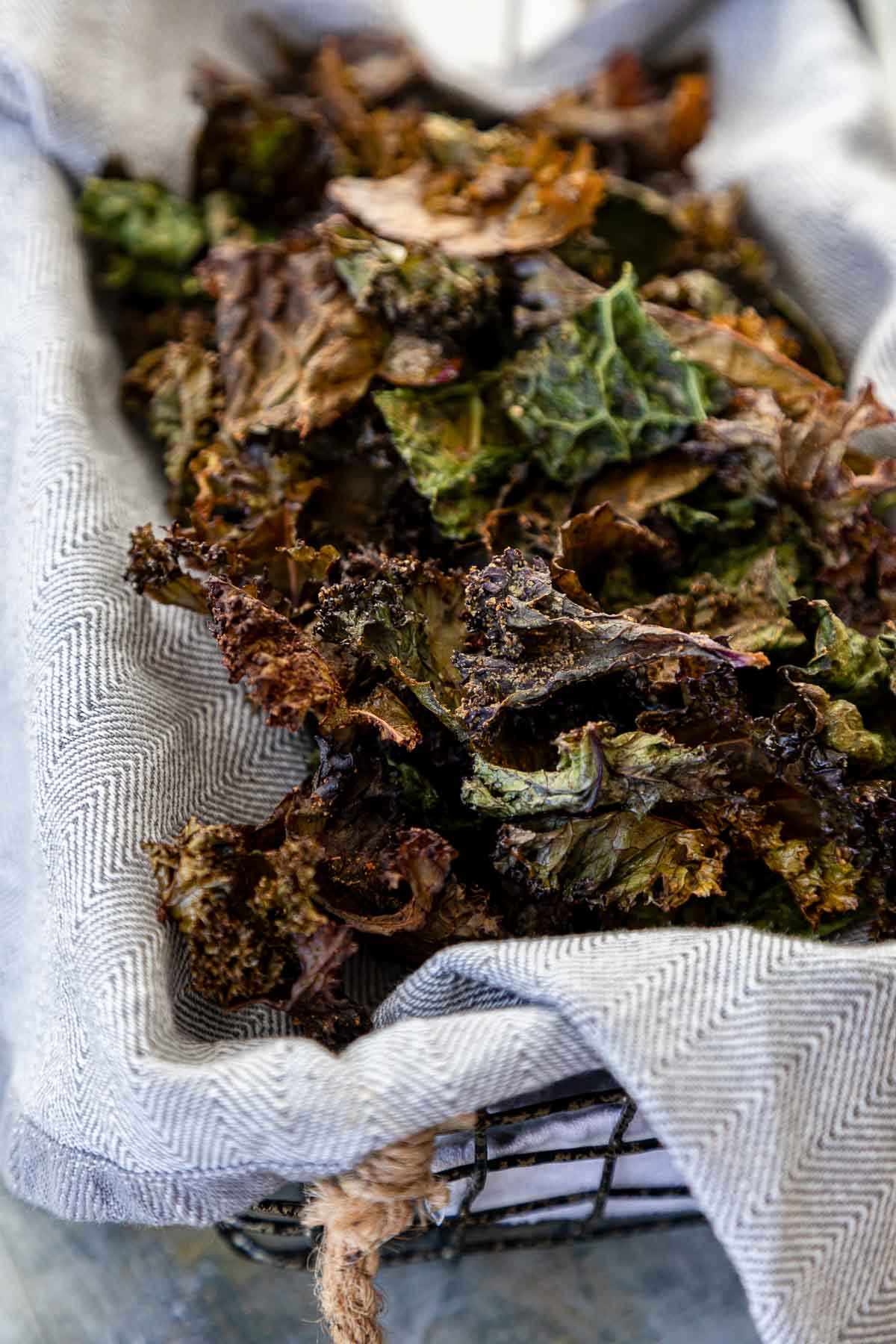 Easy Baked Kale Chips on sheet pan