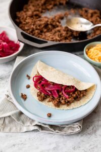 Easy homemade taco meat recipe made with ground beef and homemade fajita seasoning