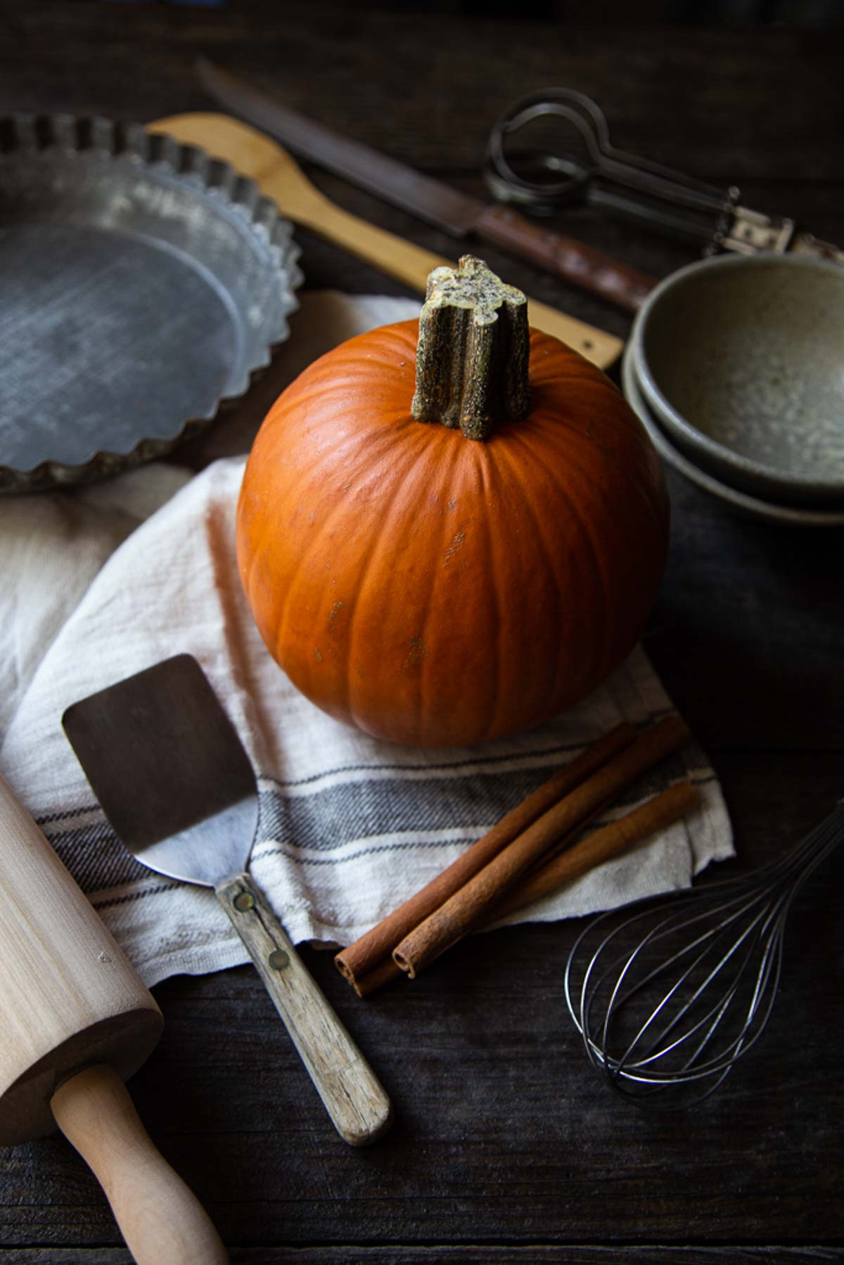 Homemade pumpkin puree made from fresh sugar pumpkin